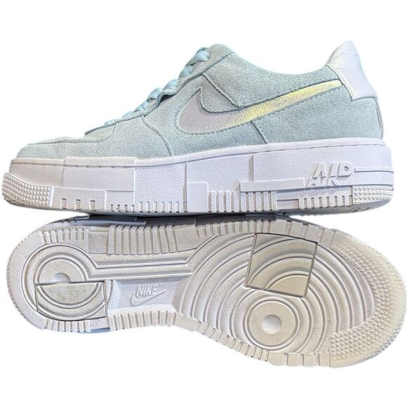 Women’s Nike Air Force 1 Pixel ‘Glacier Blue' Suede Sneakers Size 8 - Picture 14 of 15